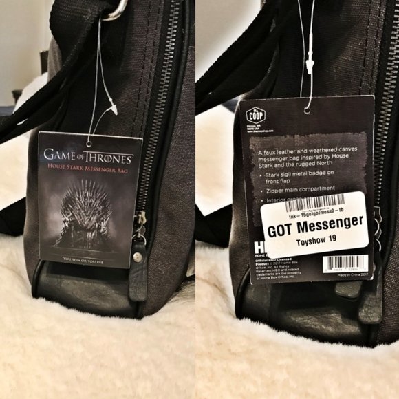 GAME OF THRONES House Stark Messenger Bag with Bonus Items - Picture 16 of 16